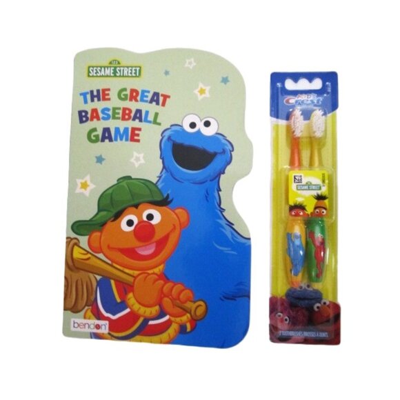 Sesame Street Pajamas Stuff Cookie Monster Book & Toothbrushes size 2 NEW - Picture 6 of 6